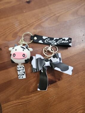 Cute Cow Black & White Cow Print Bag Charms